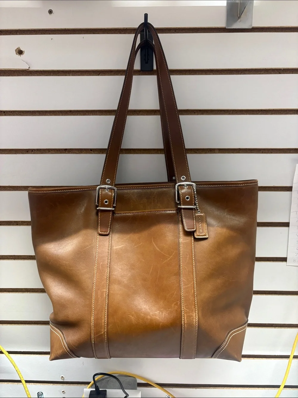 Vintage Coach Hamptons Brown Leather Large Carryall Tote Bag style 6491